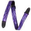 Levy's MPJR-004 1 1/2" Wide Kids Guitar Strap Purple, White, Black