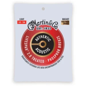 Martin Guitar MA540T Authentic Acoustic Lifespan 2.0 Guitar Strings 92/8 Phosphor Bronze - Light